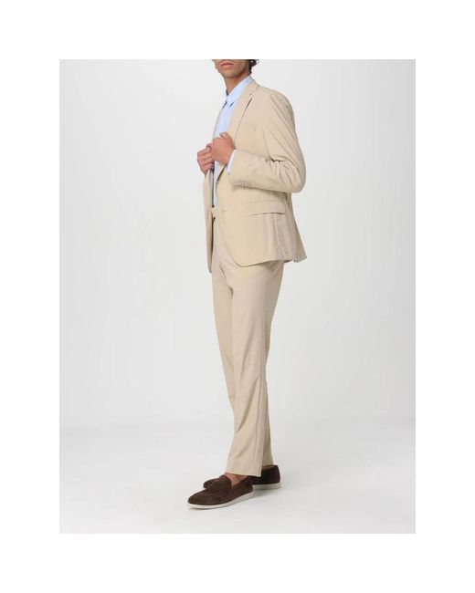 HUGO Single Breasted Suits in het Natural voor heren
