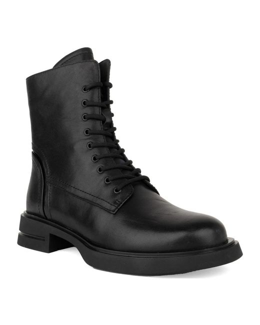 Linda Baumann Black Lace-Up Boots