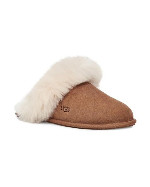 Ugg Schoenen ,Bruin ,Wol Scuff Sis Pantoffels Chestnut in het Multicolor