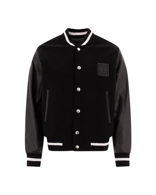 Givenchy Jassen ,Zwart ,Wol 4G Varsity Jacket in het Black voor heren