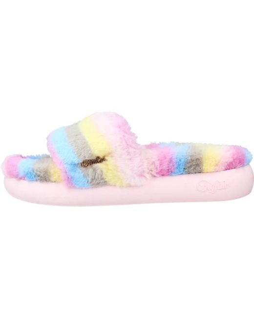 Buffalo Schoenen ,Veelkleurig ,Slippers in het Pink