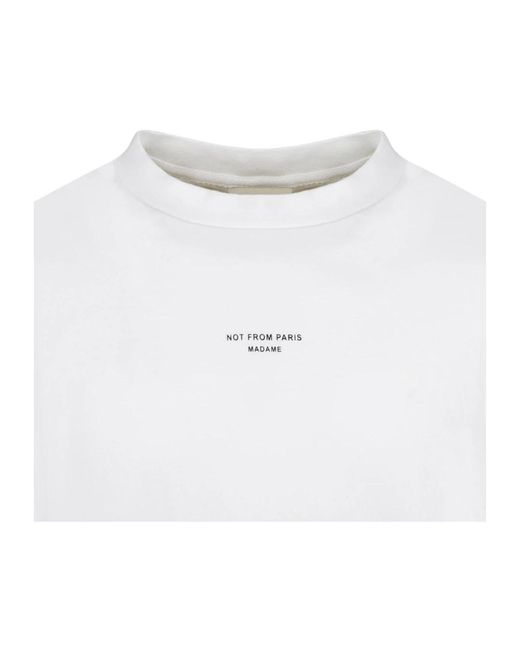 Drole de Monsieur Klassisches slogan weißes t-shirt in White für Herren