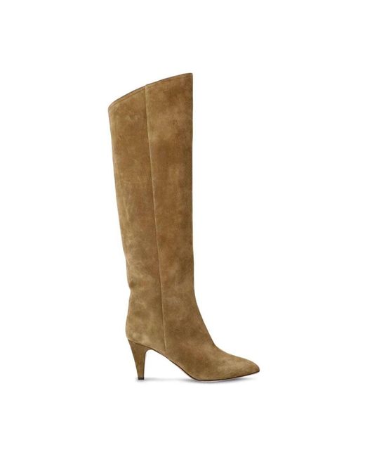 Isabel Marant Brown Taupe leder kniehohe stiefel isabel marant étoile