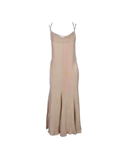 WEILI ZHENG Natural Seidenkleid Mit Reißverschluss