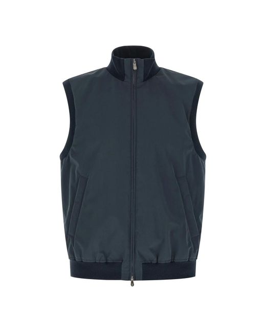 Brunello Cucinelli Jassen ,Blauw ,Nylon Nylon Vest Met Thermore Vulling in het Blue voor heren