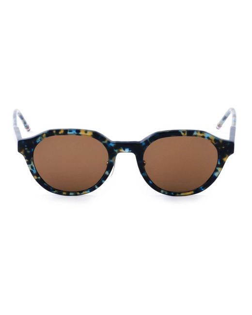 Thom Browne Accessoires ,Blauw ,Ovalen Zonnebril in het Brown