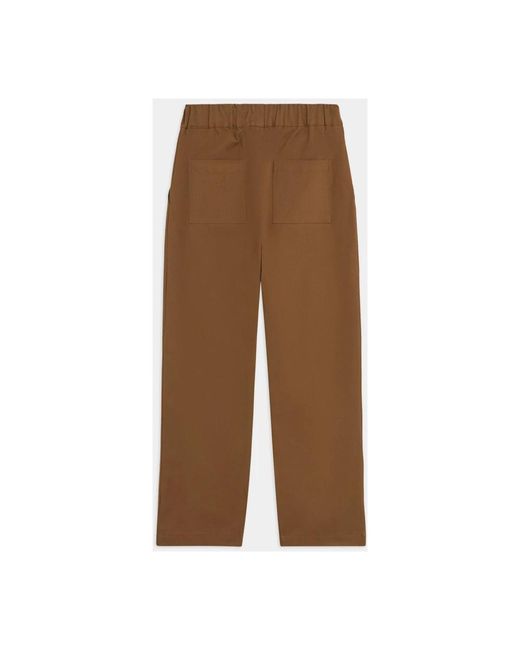 A PAPER KID Brown Straight Trousers for men