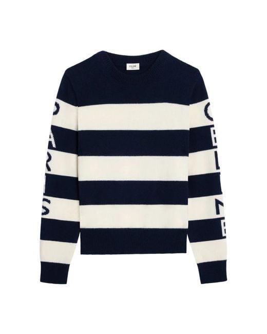 Céline Blue Round-Neck Knitwear
