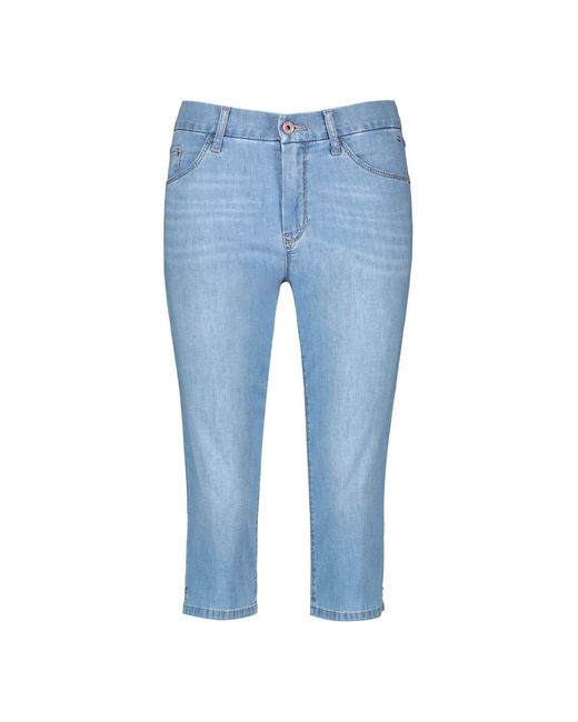 Gerry Weber Jeans ,Blauw ,Katoen Soline Best 4Me Slim Fit Cropped Jeans in het Blue