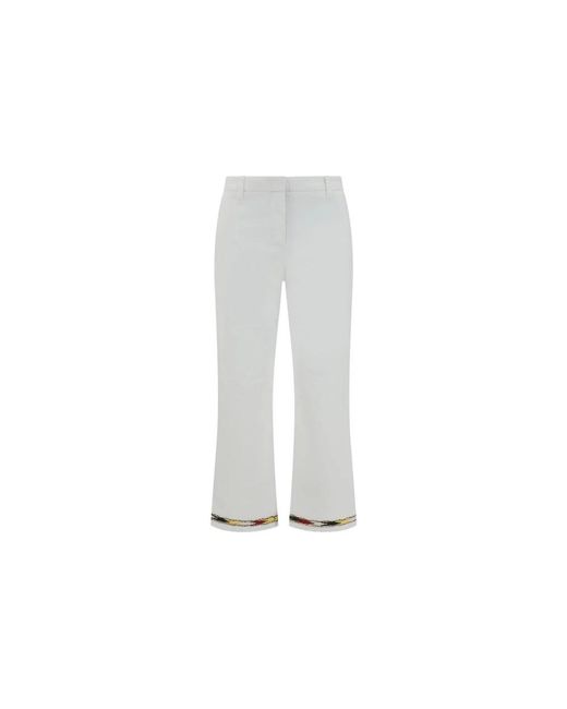 Cropped Trousers True Royal de color White