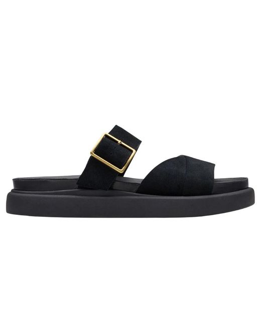 Clarks Black Schwarze Mule Sandale