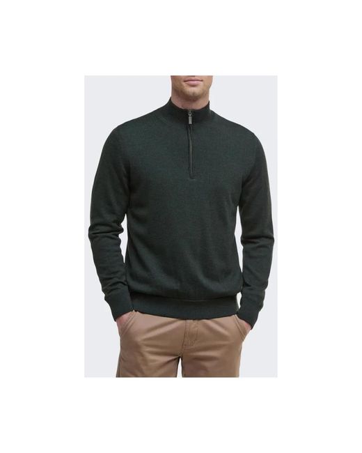 Barbour Truien & Vesten ,Groen ,Wol Gamlin Half Zip Jumper in het Black voor heren