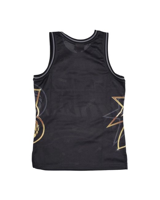 Mitchell & Ness Fitness ,Zwart ,Polyester Nba Big Face Tank Top in het Black voor heren