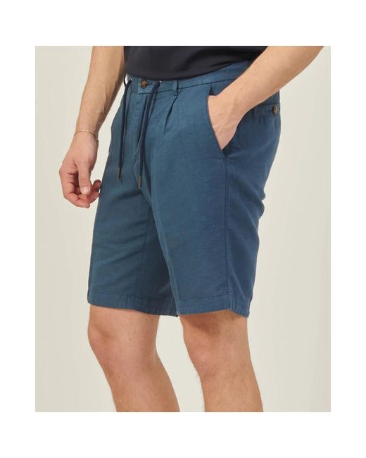 Bugatti Blaue shorts mit vorderfalten in Blue für Herren