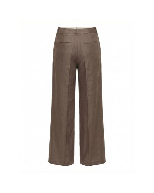 Peserico Brown Wide Trousers