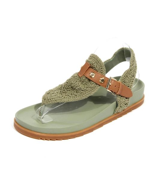 Ash Green Flat Sandals