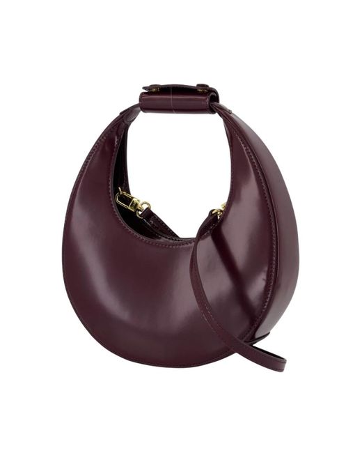 Staud Purple Burgunder Leder Mondtasche