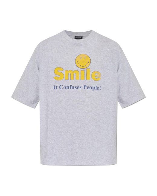 DSquared² Tops ,Grijs ,Katoen T-Shirt Met Vintage-Effect in het Gray voor heren