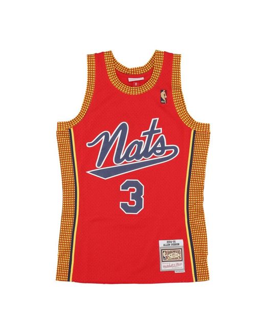 Mitchell & Ness Fitness ,Rood ,Polyester Allen Iverson Nba Jersey 2004 Rood in het Red voor heren