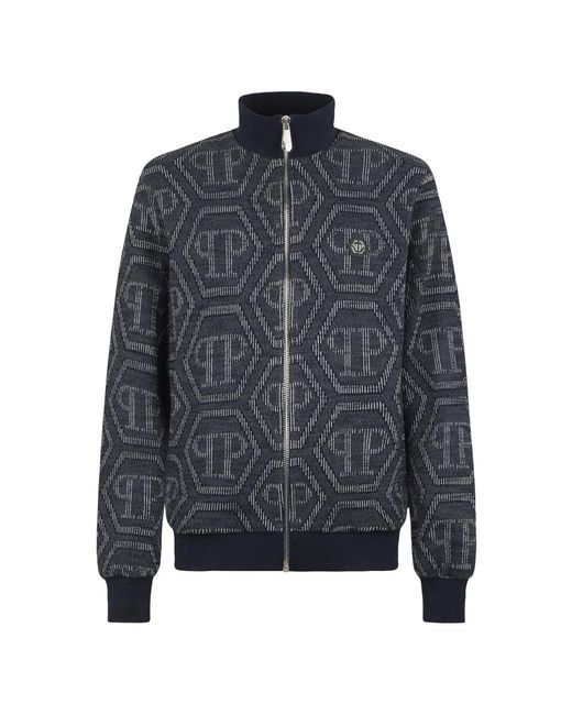 Philipp Plein Blue Zip-Throughs for men
