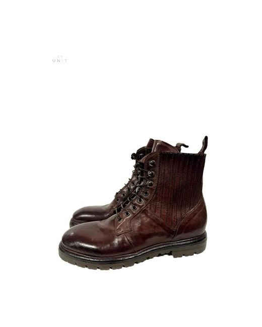 LEMARGO Brown Lace-Up Boots for men