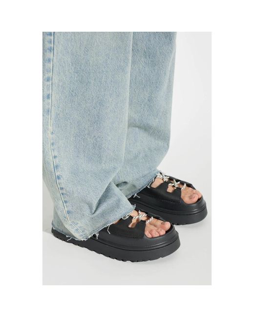 Ugg Black Flat Sandalen
