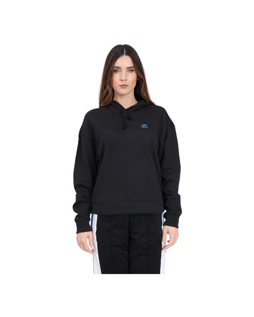 Felpa nera hoodie adibreak di Adidas Originals in Black
