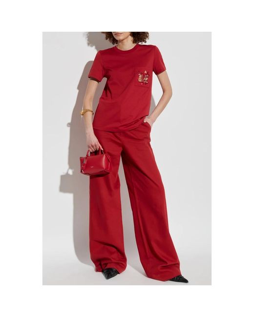 Max Mara Tops ,Rood ,Katoen T-Shirt Nunzio in het Red
