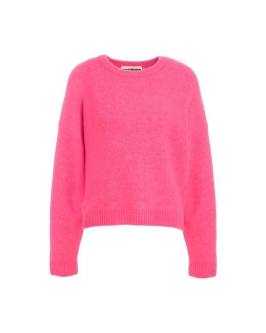 Crush Round-Neck Knitwear in het Pink
