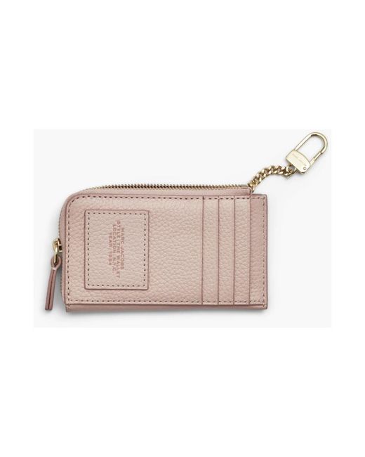 Portafoglio multi in pelle granulata con zip di Marc Jacobs in Pink