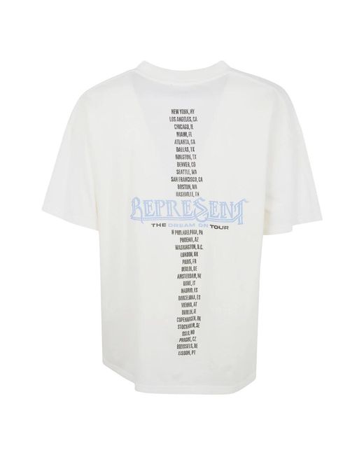 Represent Tops ,Wit ,Katoen Golden Tour T-Shirt in het White voor heren