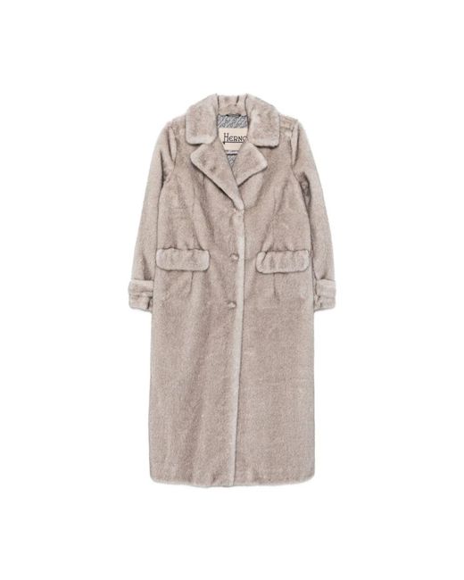 Herno Single-Breasted Coats in het Natural