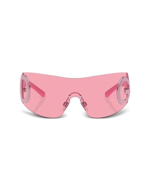 Dolce & Gabbana Pink Rosa sonnenbrille mit originalzubehör