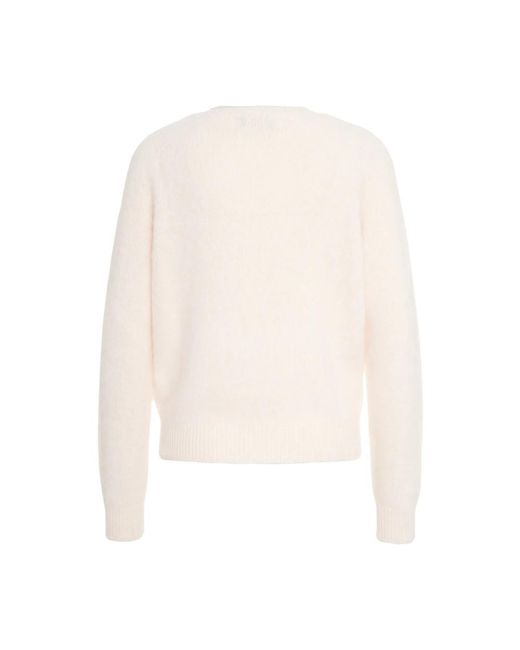 Roberto Collina White Luxuriöser Alpaka-Mix V-Ausschnitt Pullover