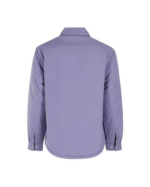 Edwin Jassen ,Roze ,Katoen Gevoerde Overshirt Lange Mouw in het Purple voor heren