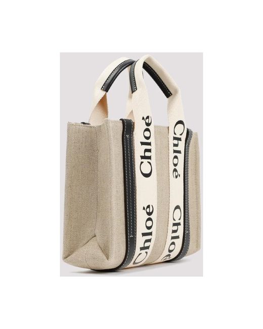 Chloé Natural Kleine woody tote tasche,woody tote bag in cement pink