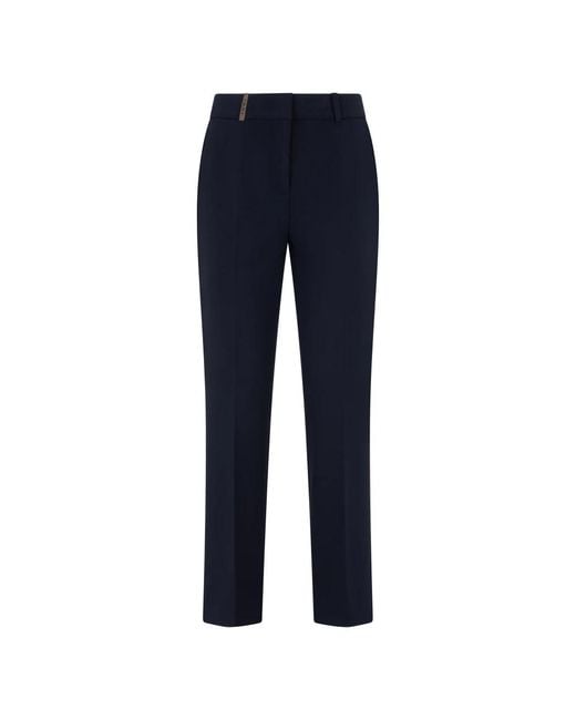 Peserico Blue Straight Trousers