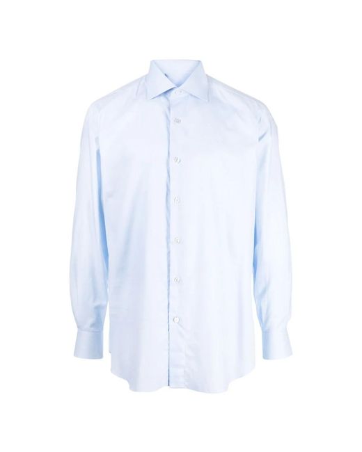 Brioni Overhemden ,Blauw ,Katoen Katoenen Overhemd Made in het Blue voor heren