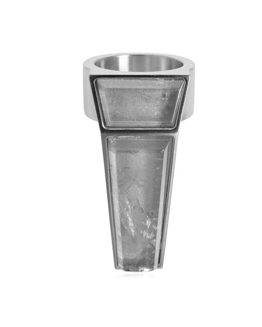 Rick Owens Gray Crystal Trunk Ring