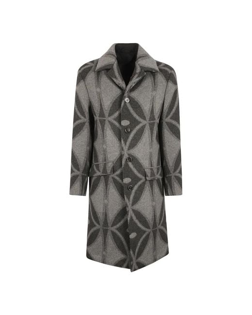 Etro Gray Single-Breasted Coats for men