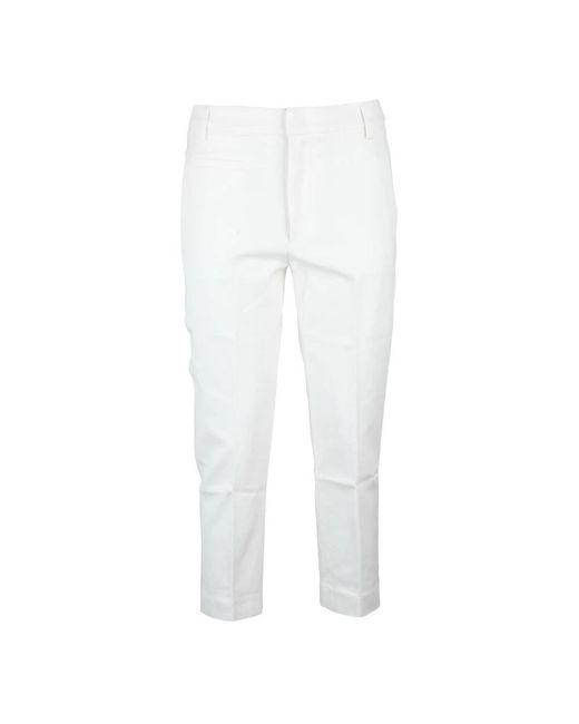Dondup Broeken ,Wit ,Katoen Katoenmix Ariel Rits Kegelbroek in het White