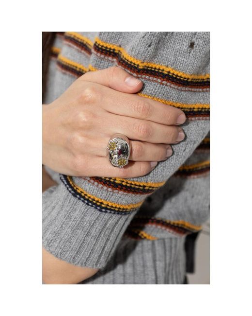 Marni Metallic Ring Mit Schimmernden Kristallen