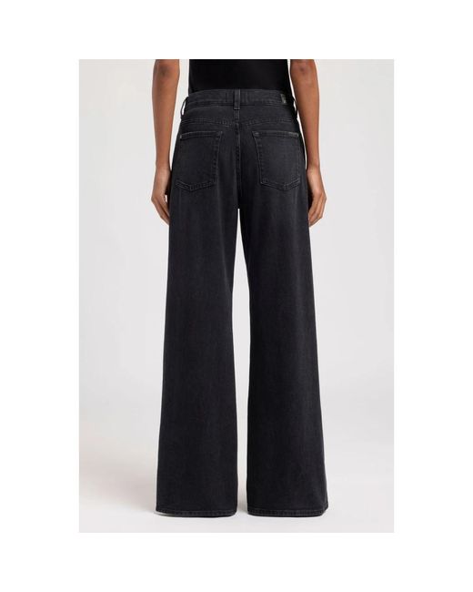 7 For All Mankind Black Wide Jeans