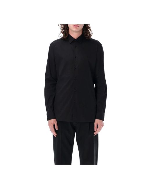 Camicia nera sherfield con dettaglio a quadretti di Burberry in Black da Uomo