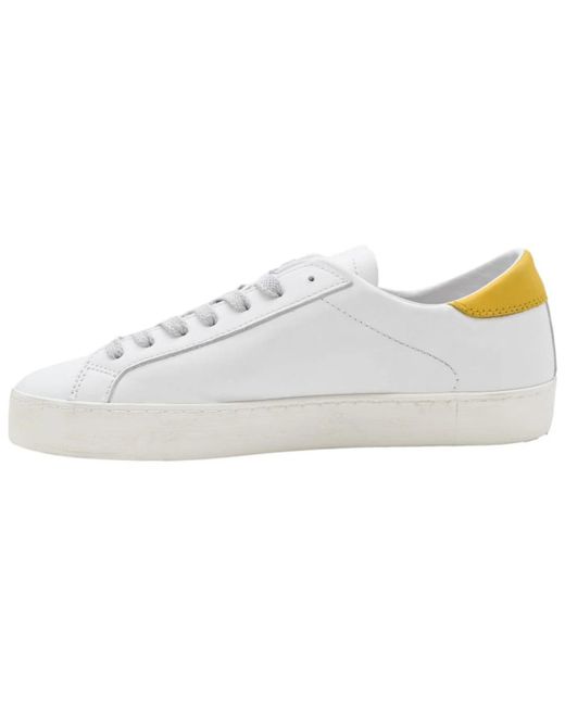 Date Niedrige kalb weiße gelbe sneakers in White für Herren