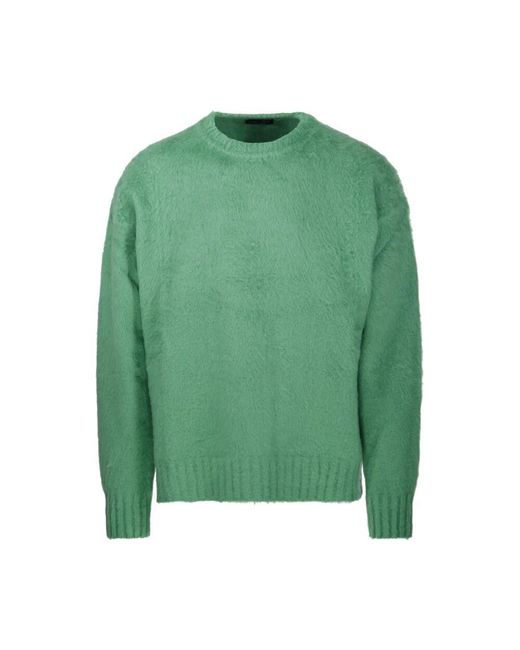 Roberto Collina Grüner rundhalspullover,schwarzer rundhalspullover in Green für Herren