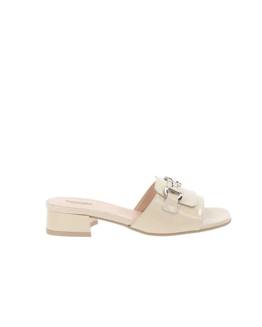Nero Giardini White Heeled Mules