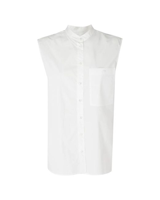 SOLOTRE White Sleeveless Tops