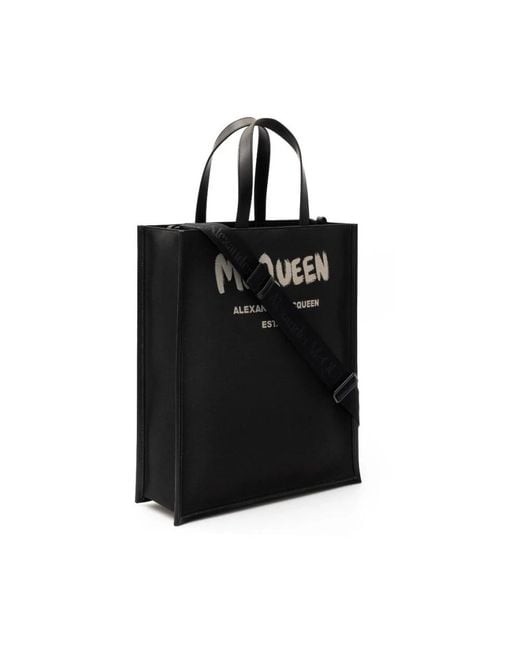 McQueen Black Shopping Bags