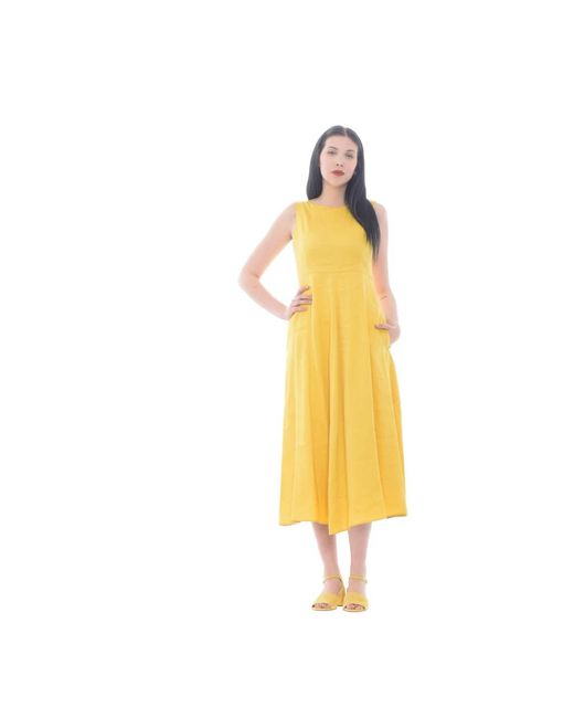 Weekend by Maxmara Yellow Midi Dresses